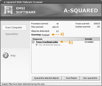 Anti spyware/trojan en ligne a-squared Web tutorial 6.