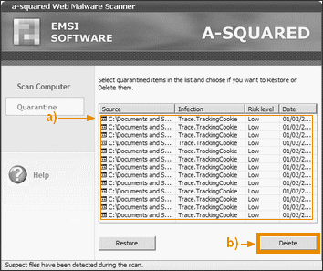 Anti spyware/trojan en ligne a-squared Web tutorial 7.