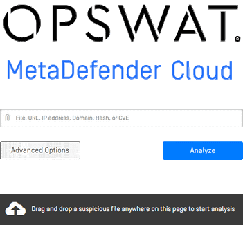 Image du logo de l'antivirus en ligne Metadefender.