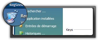 Screenshot interface RegSeeker pour le nettoyer la base de registre XP.