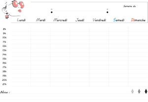 Planning - semainier à imprimer - Modèle Girly.