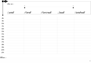 Modèle de planification sur 5 jours - Planning Favorisxp