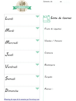 Planning n°1 des menus de la semaine à imprimer en mode portrait