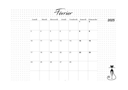 02. Calendrier de février 2025 à imprimer !