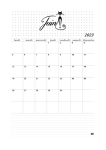 Calendrier du mois de juin 2024 à imprimer au format A4 portrait !