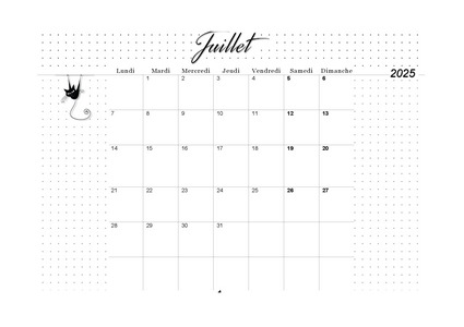 02. Calendrier de juillet 2025 à imprimer !