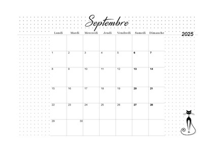 02. Calendrier de septembre 2025 à imprimer !