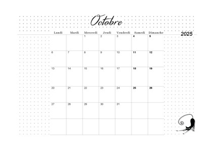 02. Calendrier de octobre 2025 à imprimer !