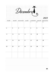 calendrier décembre 2023