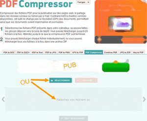 Interface PDFCompressor pour ajouter un nouveau fichier PDF
