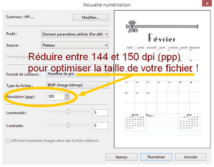 Compresser la résolution du PDF avant de scanner.