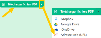 Interface Sejda pour ajouter un nouveau fichier PDF via une URL.