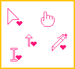 Pointer Cursors - curseurs pointeurs de souris coeur Saint Valentin