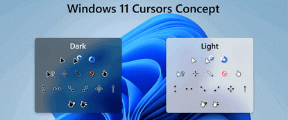 Les curseurs de souris Windows 11 Concept.