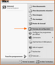 Panneau de configuration.
