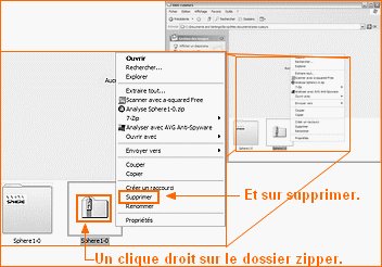 Supprimer dossier zipper.