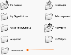 Cr�er un dossier "mes-curseurs".