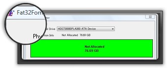 screenshot logiciel fat32formater