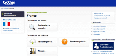 Autre support de téléchargement des pilotes de votre imprimante Brother en français