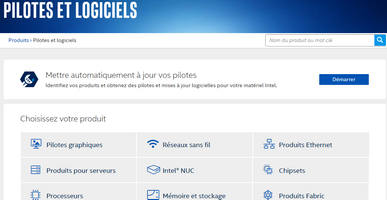 Centre de téléchargement des pilotes Intel
