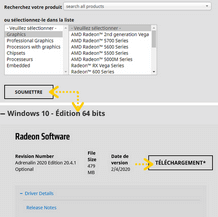 Téléchargement manuel des drivers AMD