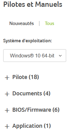 Page de téléchargement des drivers Acer : ordinateur portable, ordinateur de bureau.