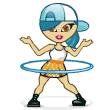 screenshot emoticon fille avec hoola hop.