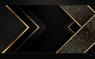 Formes géométriques sombres dorées - Art abstrait noir et or fond d'écran HD. 