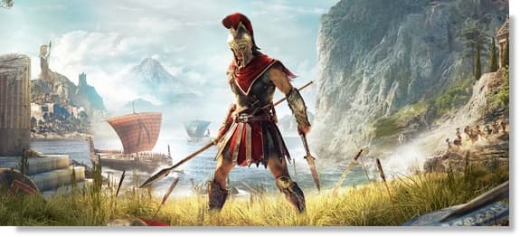 Fond d' écran du jeu vidéo Assassin's Creed Odyssey d'Ubisoft.