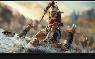 Assassin's Creed Odyssey - Kassandra au combat - Fond d' écran du jeu vidéo Ubisoft