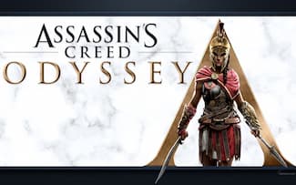 Kassandra et logo - Assassin's Creed Odyssey - Fond d' écran du jeu vidéo