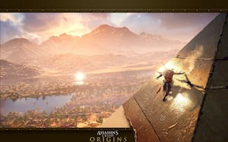 Bayek sur Pyramide - Jeu vidéo Assassin's Creed Origins Fond d' écran.