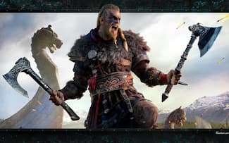 Guerrier viking Eivor - Assassin's Creed Valhalla - fond d' écran du jeu vidéo Ubisoft