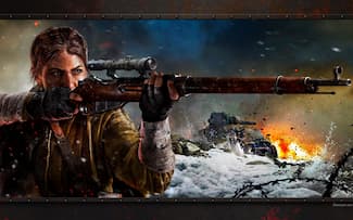 Militaire - La Lieutenant Polina Petrova avec fusil de sniper - Seconde Guerre mondiale - Call of Duty Vanguard Fond d' écran.