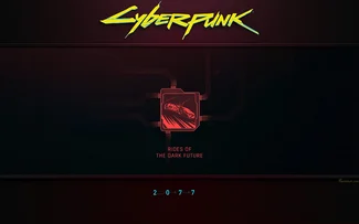 Cyberpunk 2077 Computer - logo Rides of the dark future | Fond D'Écran