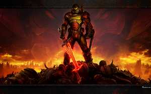 Artwork Doom Slayer Bethesda - DOOM Eternal : arrière-plan d'écran pour PC