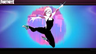 #5 - Spray SpiderGwen GMid-Swing - Fond d'écran Fortnite Battle Royale Chapitre 3 Saison 4 - Images d'arrière-plan HD pour PC.