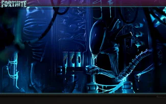 Écran de chargement avec Alien Xenomorphe, Fortnite Battle Royale Fond d'écran.