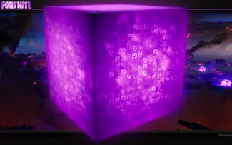 Fortnite : image de fond d'écran du gros cube de la saison 8 du chapitre 2.