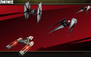 Y-Wing - Chasseur Tie du Premier Ordre - Chuchoteur Tie - Star Wars - Fond d'écran Fortnite saison 11