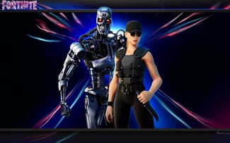 Sarah Connor et T-800, Fortnite Battle Royale fond d'écran HD.