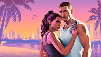 GTA 6 (Illustration officielle Jason et Lucia) image de fond d'écran.