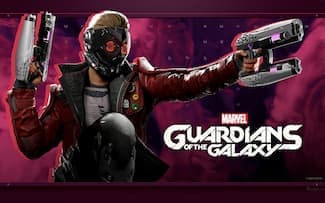 Marvel's Guardians of the Galaxy Star Lord fond d'écran du jeu vidéo.