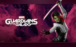 Marvel's Guardians of the Galaxy Gamora fond d'écran du jeu vidéo.