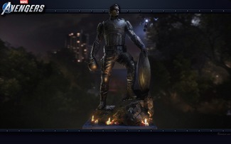 Fond d'écran HD Marvel's Avengers Captain America Statue.