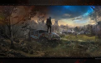 S.T.A.L.K.E.R. 2: Heart of Chernobyl - Paysage dévasté logo - Carcasse voiture - Fond d' écran