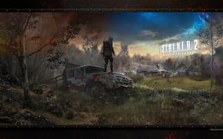 S.T.A.L.K.E.R. 2: Heart of Chernobyl - Paysage dévasté avec logo - Carcasse voiture - Fond d' écran