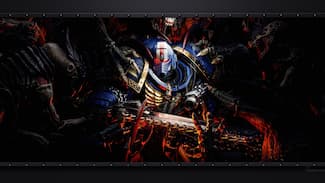 Lieutenant Titus des Ultramarines de Space Marine 2 : fond d'écran HD et/ou 4K.