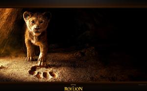 Le Roi lion : fond d'écran de Simba avec empreinte de Mufasa - image arrière-plan de bureau HD - wallpaper Favorisxp