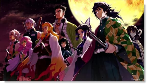 Arrière-plans de bureau des personnages de Demon Slayer animés.
